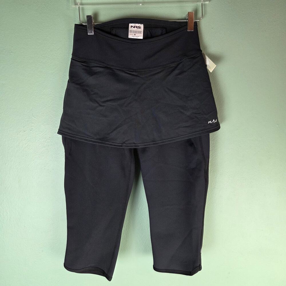 NRS Womens M Hydroskin 0.5 Skirted Capri Black Outdoor Paddleboarding SUP Sports